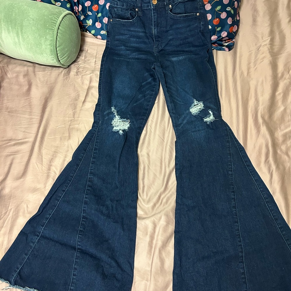 Women's Flared Blue Jeans